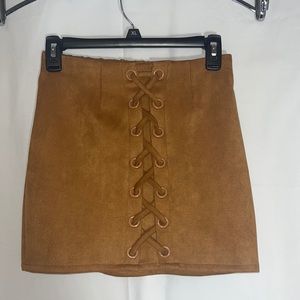 Shinestar Suede Mini Skirt